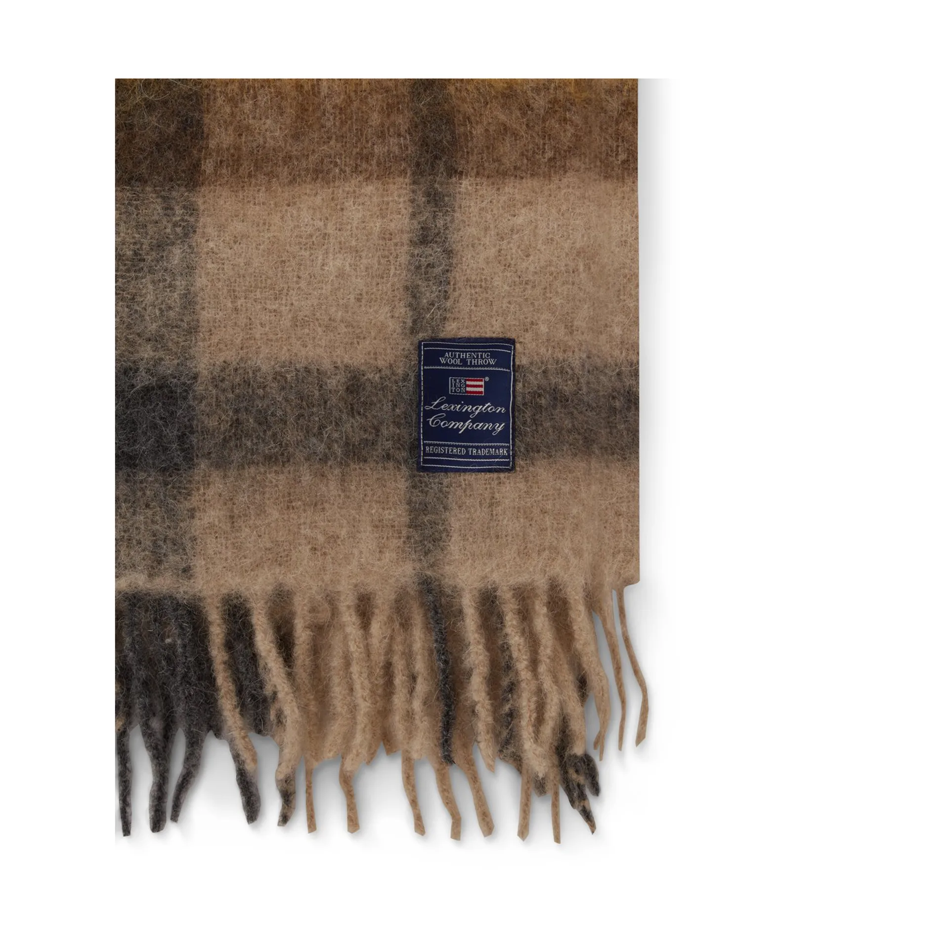 Plaid Mohair a scacchi, materiale misto, 130x170 cm, Multi Lexington