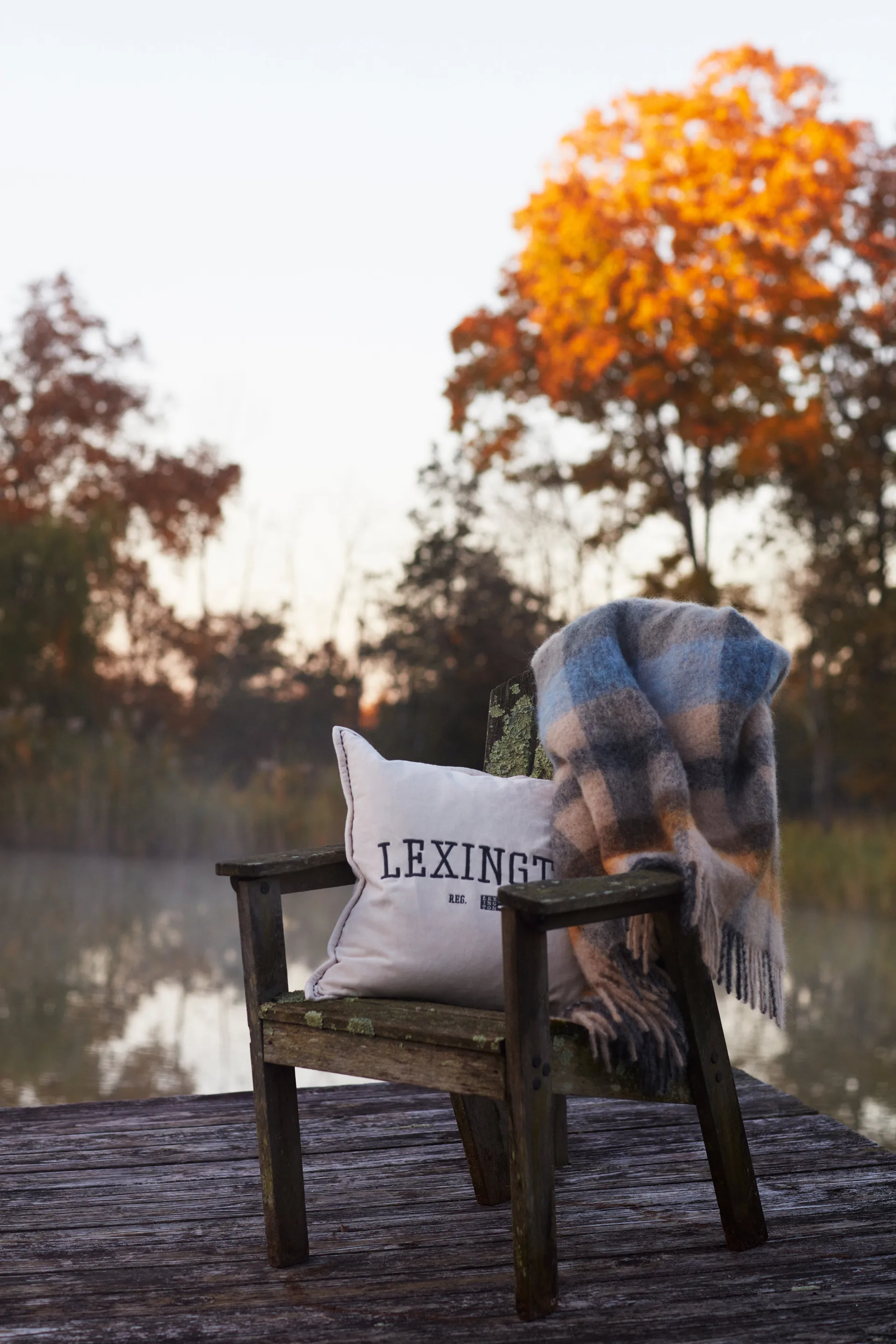 Plaid Mohair a scacchi, materiale misto, 130x170 cm, Multi Lexington