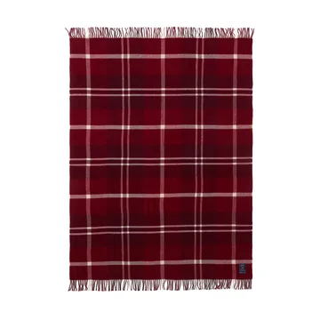 Plaid Riciclato a Quadri 130x170 cm - Rosso-bianco - Lexington