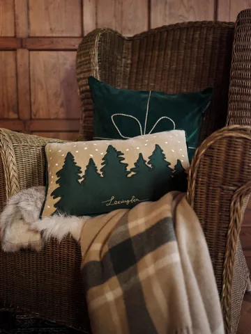 Plaid riciclato a quadri Frame 130x170 cm - Beige-verde - Lexington