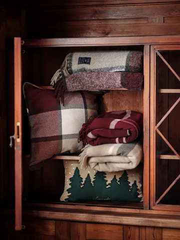 Plaid riciclato a quadri Frame 130x170 cm - Beige-verde - Lexington