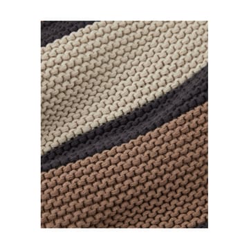 Plaid Striped Knitted Cotton 130x170 cm - Marrone, beige, grigio scuro - Lexington