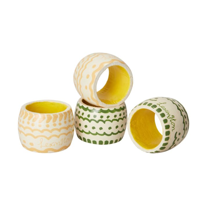 Portatovaglioli Easter Ring in legno confezione da 4 - Verde-giallo - Lexington