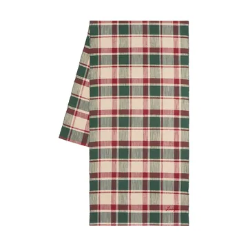 Runner in cotone biologico Checked - Verde-rosso-beige, 50x150 cm - Lexington