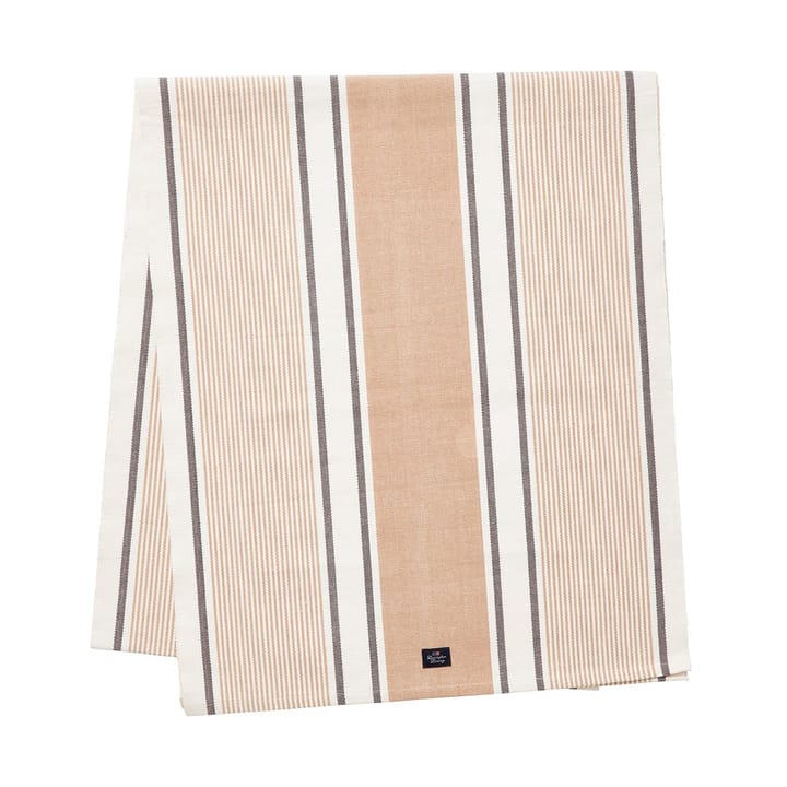 Runner in Cotone Biologico Striped 50x250 cm, Bianco-beige Lexington