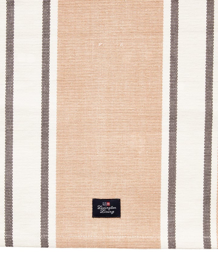 Runner in Cotone Biologico Striped 50x250 cm, Bianco-beige Lexington