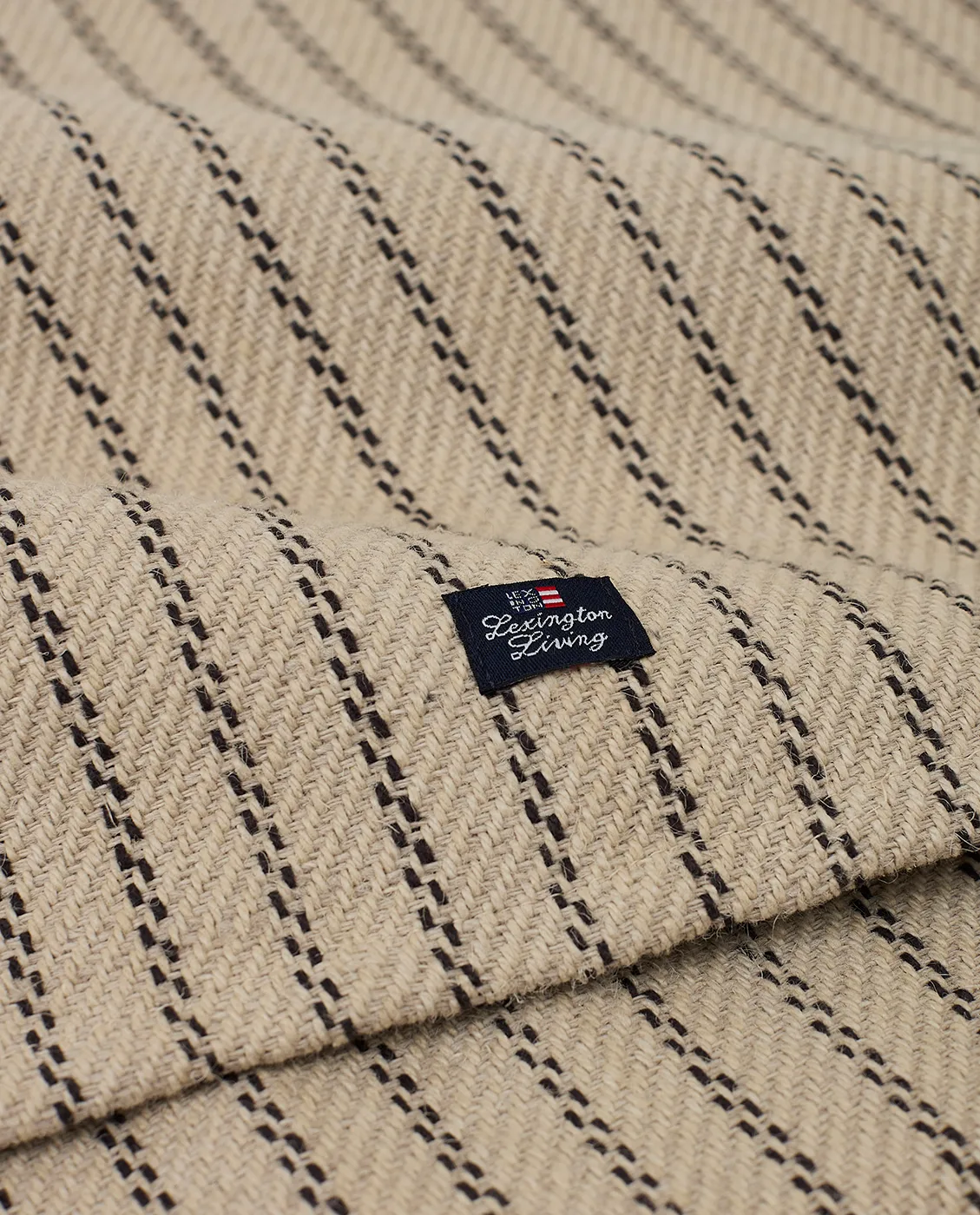 Runner Striped iuta e cotone 50x250 cm, Beige-grigio scuro Lexington