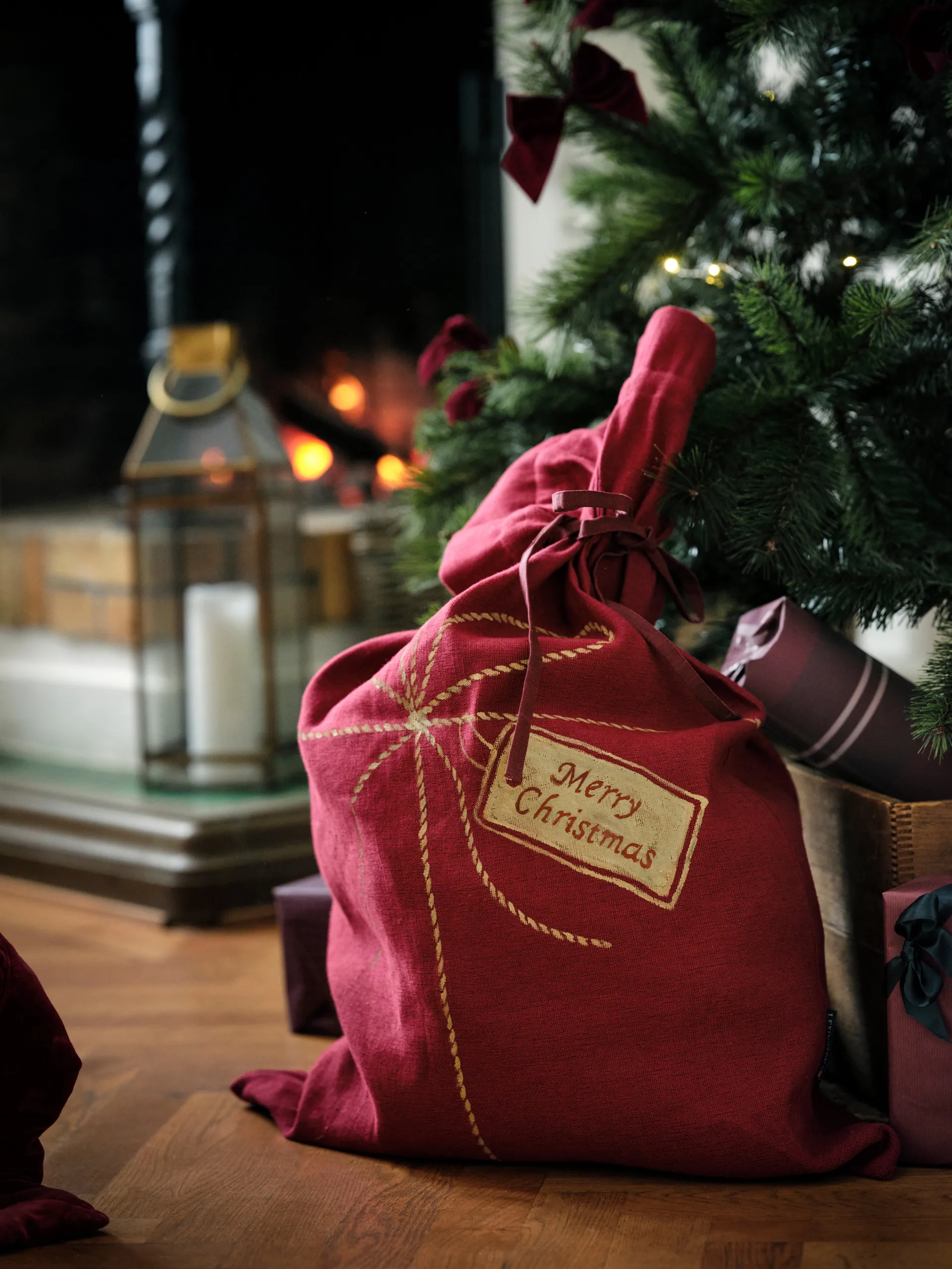 Sacco regalo di Natale Lexington 65x95 cm, Rosso Lexington