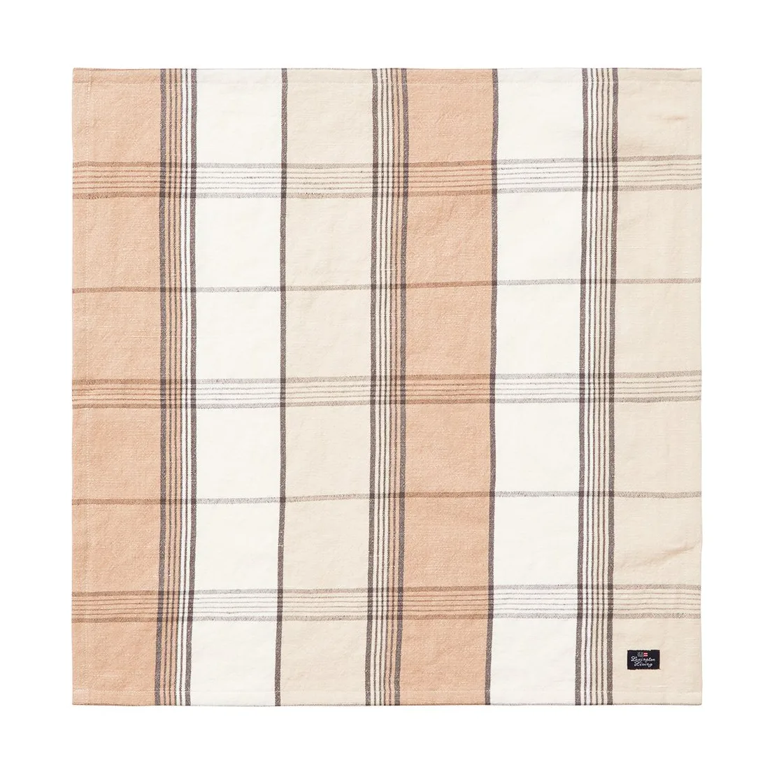Serviette in lino/cotone a quadri 50x50 cm, Beige Lexington