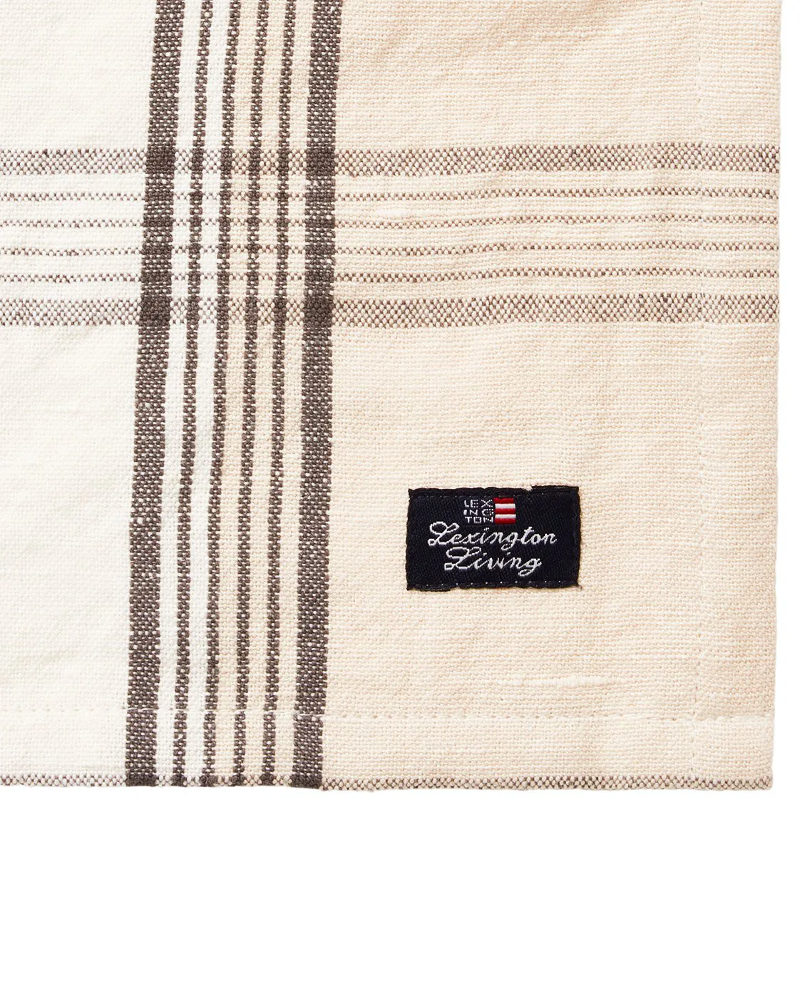 Serviette in lino/cotone a quadri 50x50 cm, Beige Lexington