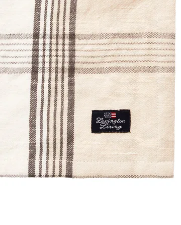 Serviette in lino/cotone a quadri 50x50 cm - Beige - Lexington