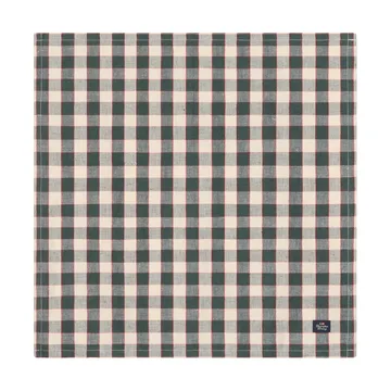 Serviette in lino/cotone a quadri 50x50 cm - Green-light beige-rosso - Lexington