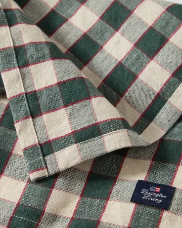 Serviette in lino/cotone a quadri 50x50 cm - Green-light beige-rosso - Lexington