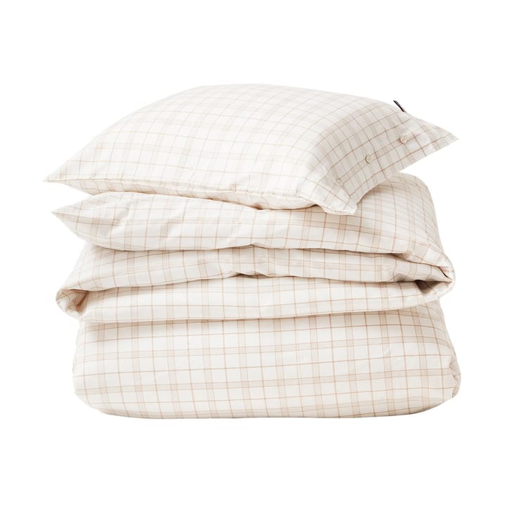 Set da letto a quadri bianco/beige in Lyocell/Cotone, 50x60 cm, 150x210 cm Lexington