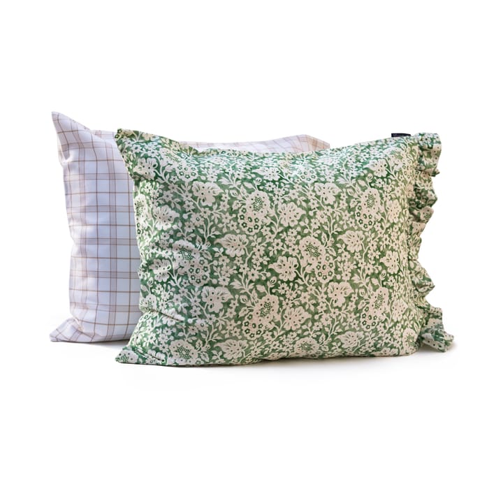 Set da letto a quadri bianco/beige in Lyocell/Cotone, 50x60 cm, 150x210 cm Lexington