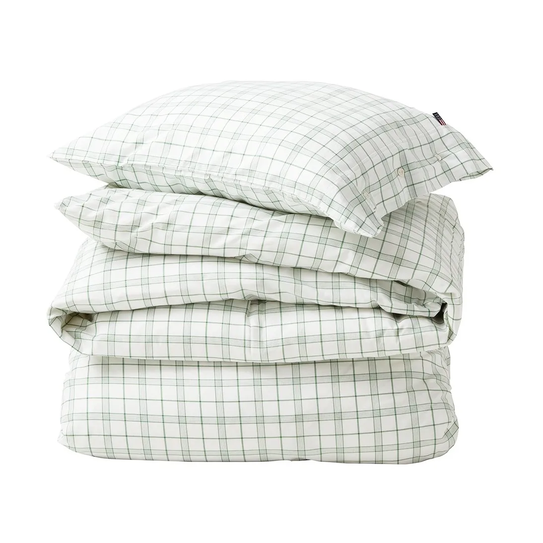 Set da letto a quadri bianco/verde in Lyocell/Cotone, 50x60 cm, 150x210 cm Lexington