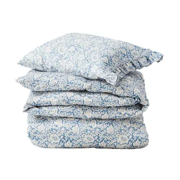 Set di biancheria da letto in cotone satinato blu Floral Printed - 50x60 cm, 150x210 cm - Lexington