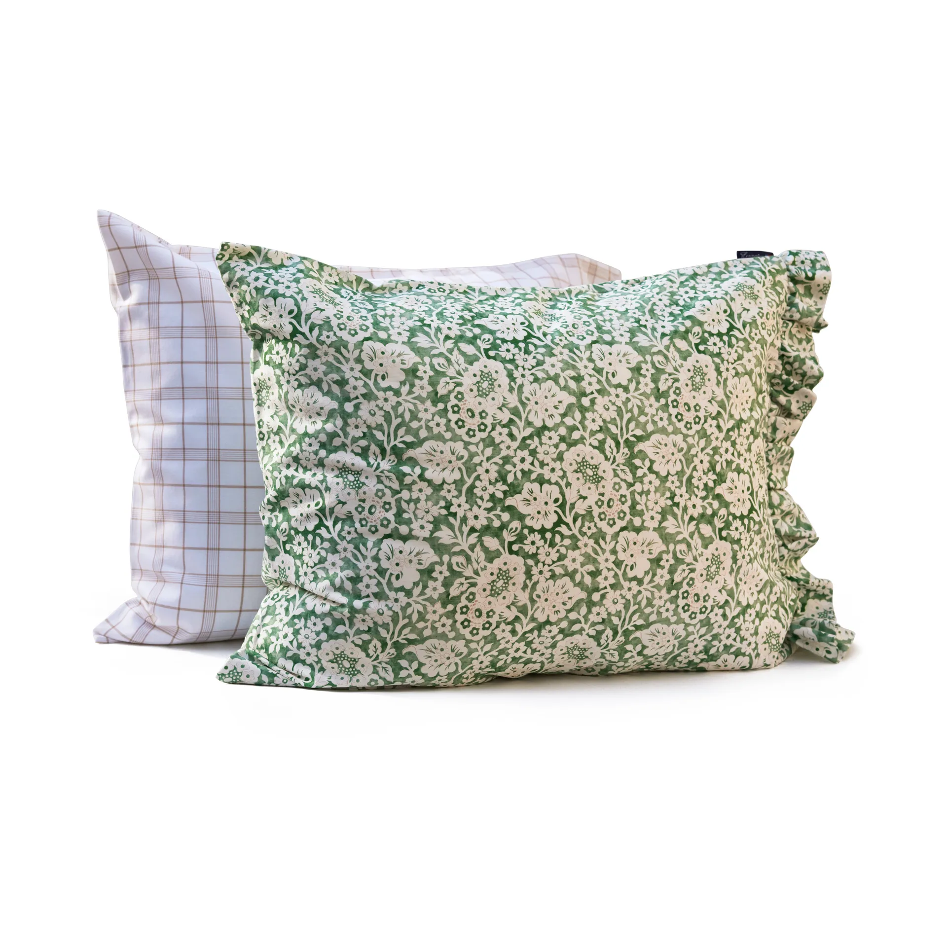 Set di biancheria da letto in cotone satinato verde Floral Printed, 50x60 cm, 150x210 cm Lexington