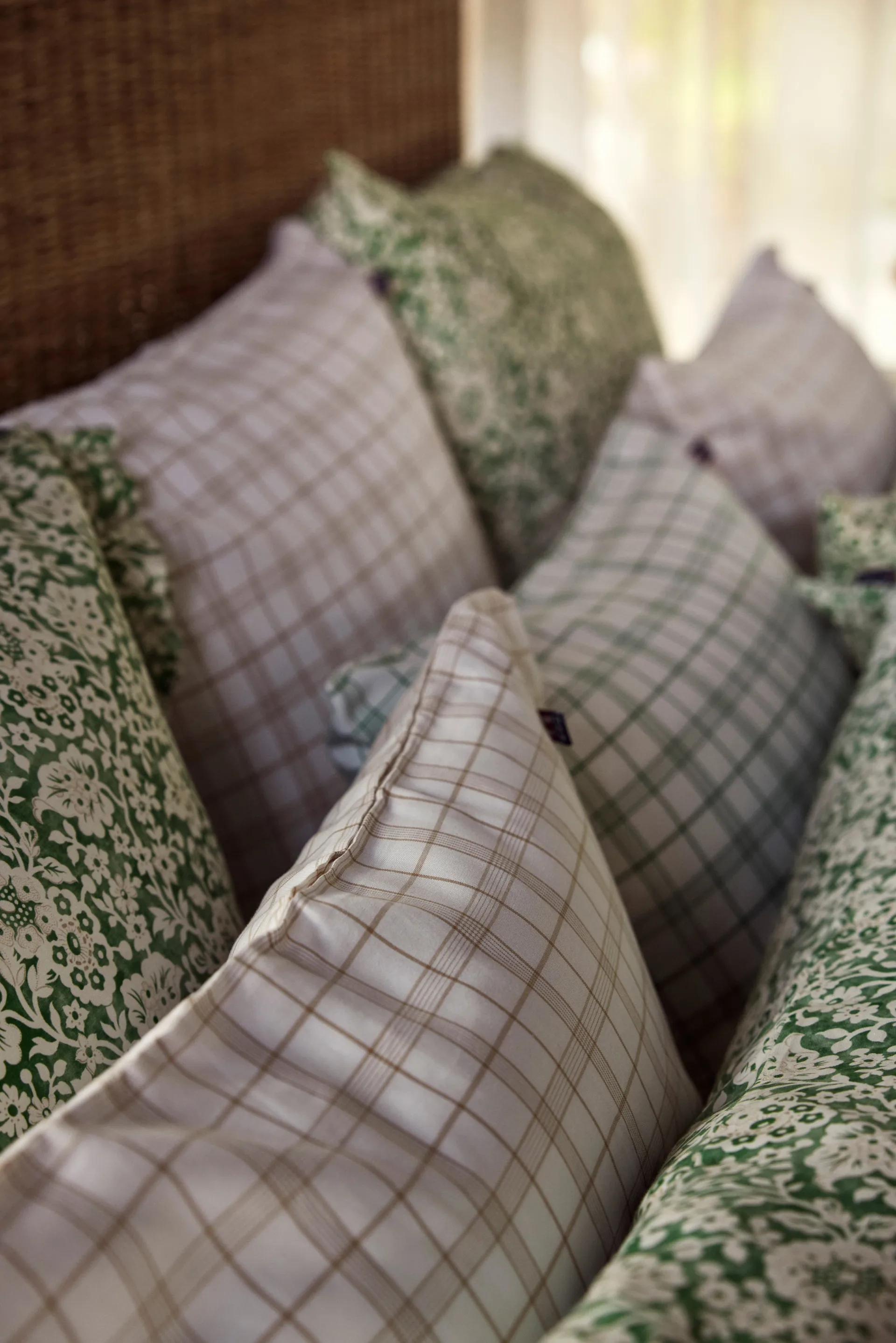 Set di biancheria da letto in cotone satinato verde Floral Printed, 50x60 cm, 150x210 cm Lexington