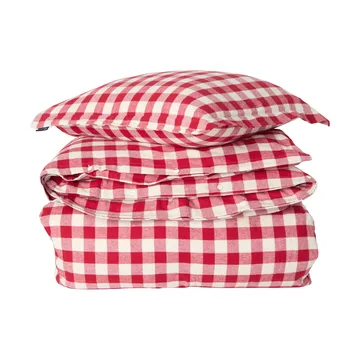 Set di lenzuola in flanella di cotone a quadri - Red-light beige, 2 pz 50x60 cm/220x220 cm - Lexington