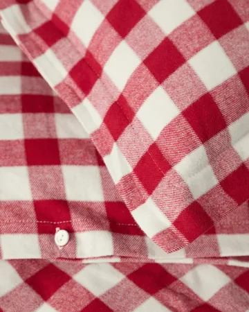 Set di lenzuola in flanella di cotone a quadri - Red-light beige, 2 pz 50x60 cm/220x220 cm - Lexington