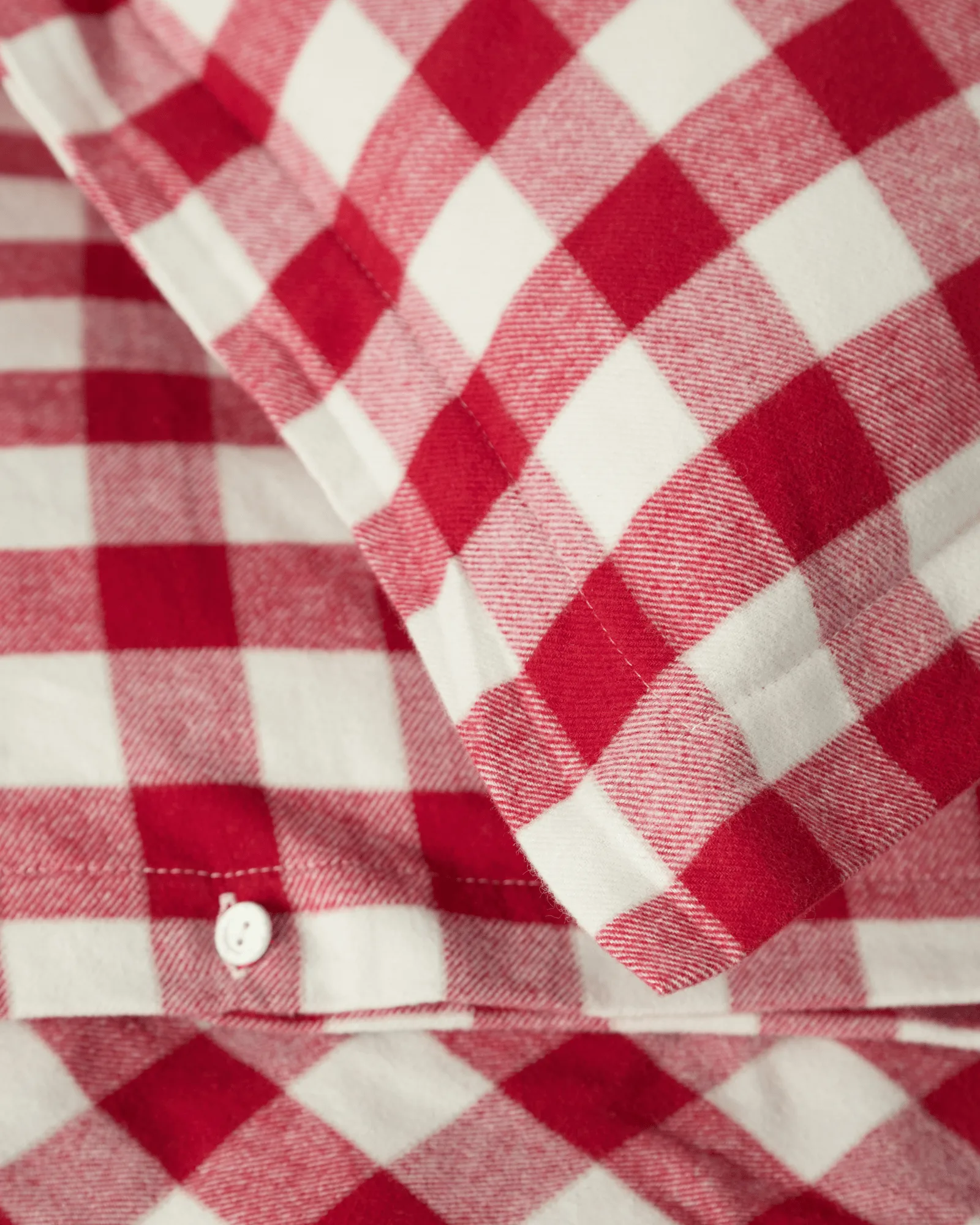 Set di lenzuola in flanella di cotone a quadri, Rosso-light beige, 50x60 cm/150x210 cm Lexington