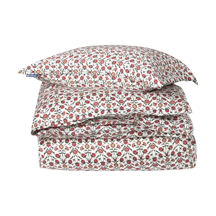 Set di lenzuola in raso di cotone stampato a fiori - White-red-green-beige, 50x60 cm/150x210 cm - Lexington