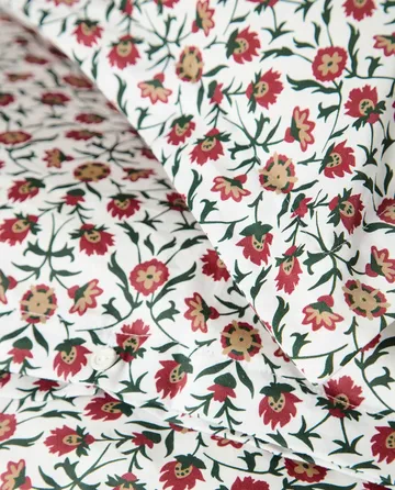 Set di lenzuola in raso di cotone stampato a fiori - White-red-green-beige, 50x60 cm/150x210 cm - Lexington