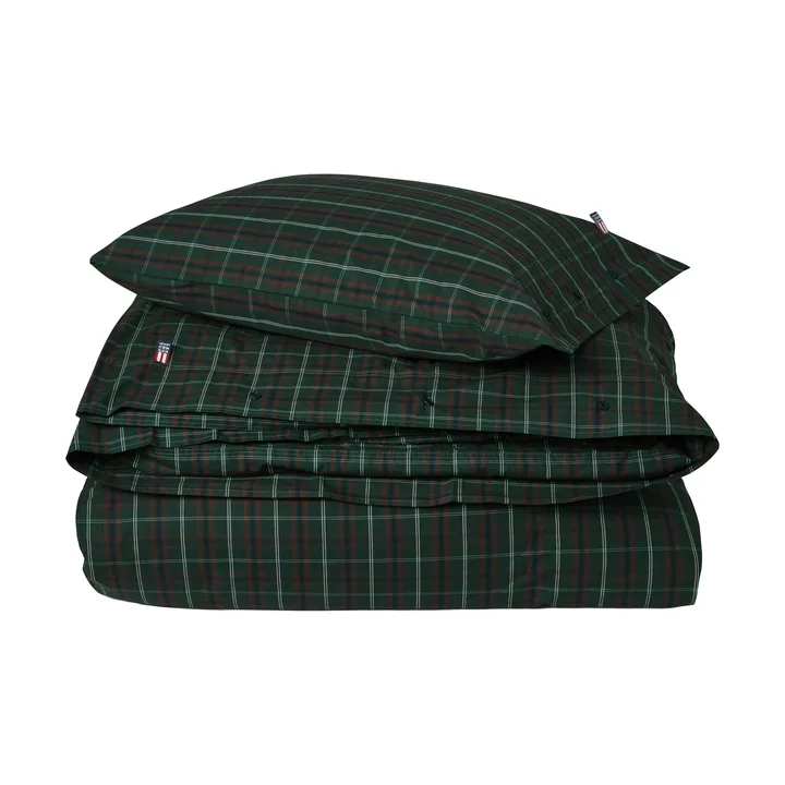 Set letto in percalle di cotone a quadri - Green-navy, 2 pz 50x60 cm/1 pz 220x220 cm - Lexington