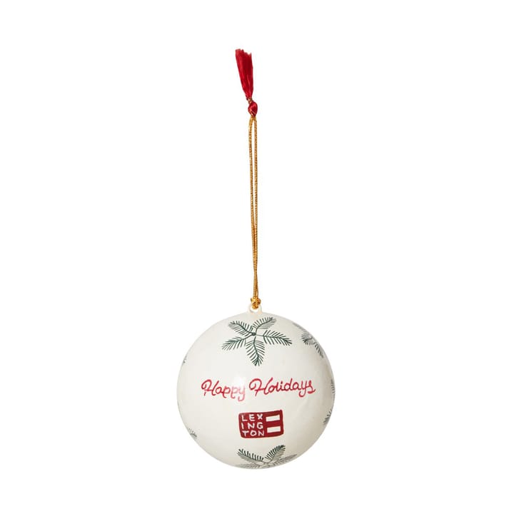 Sfere per albero di Natale Lexington Papier Maché in confezione da due, Bianco, rosso, verde Lexington