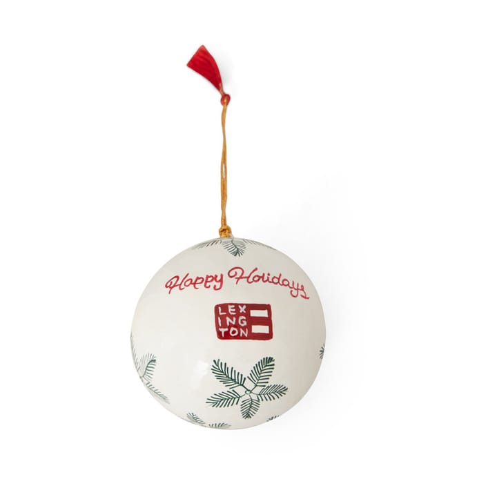 Sfere per albero di Natale Lexington Papier Maché in confezione da due, Bianco, rosso, verde Lexington