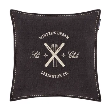 Ski Club federa per cuscino in cotone biologico - Navy-Light beige, 50x50 cm - Lexington