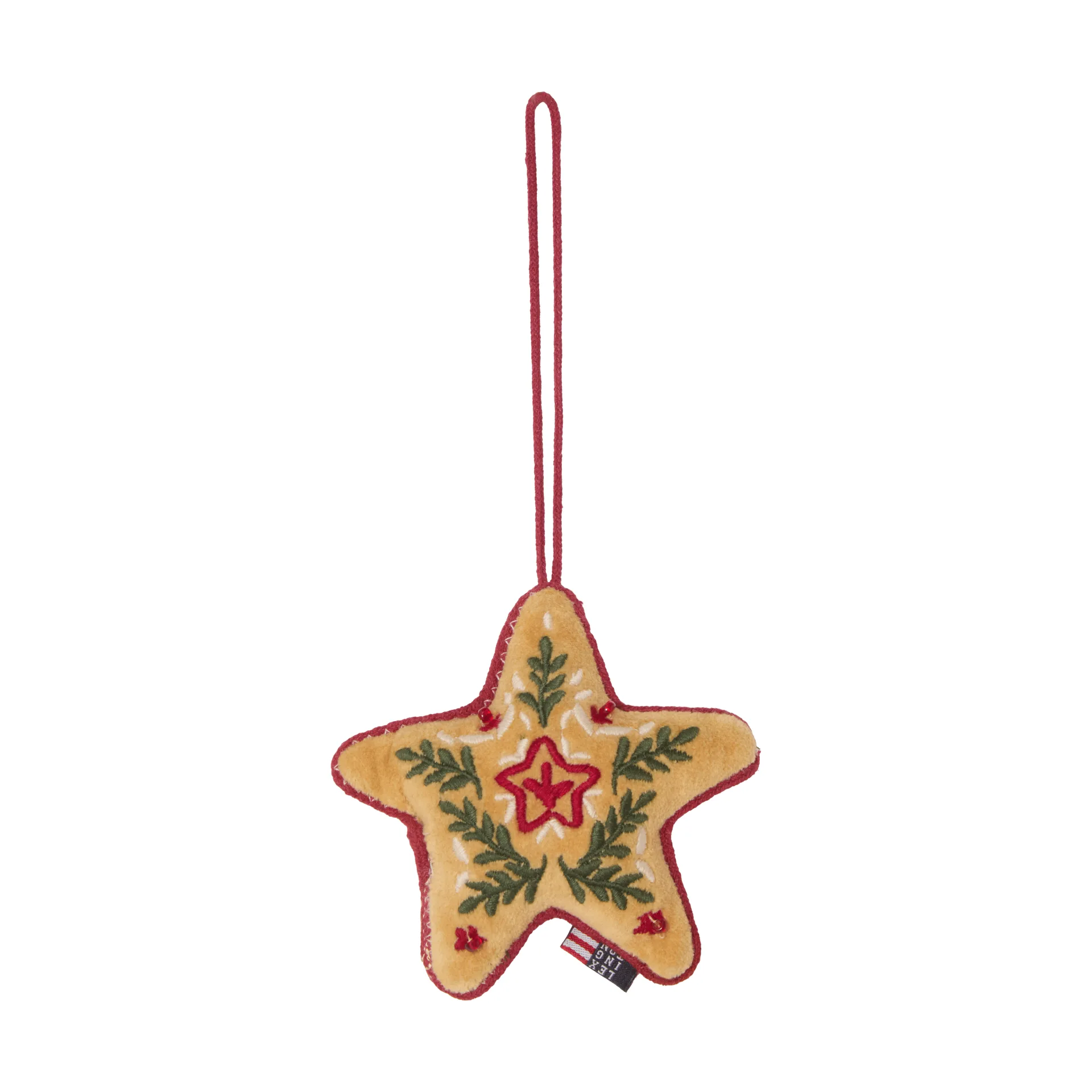 Star ornamento natalizio in velluto di cotone biologico, Multicolore, 10x11x3 cm Lexington