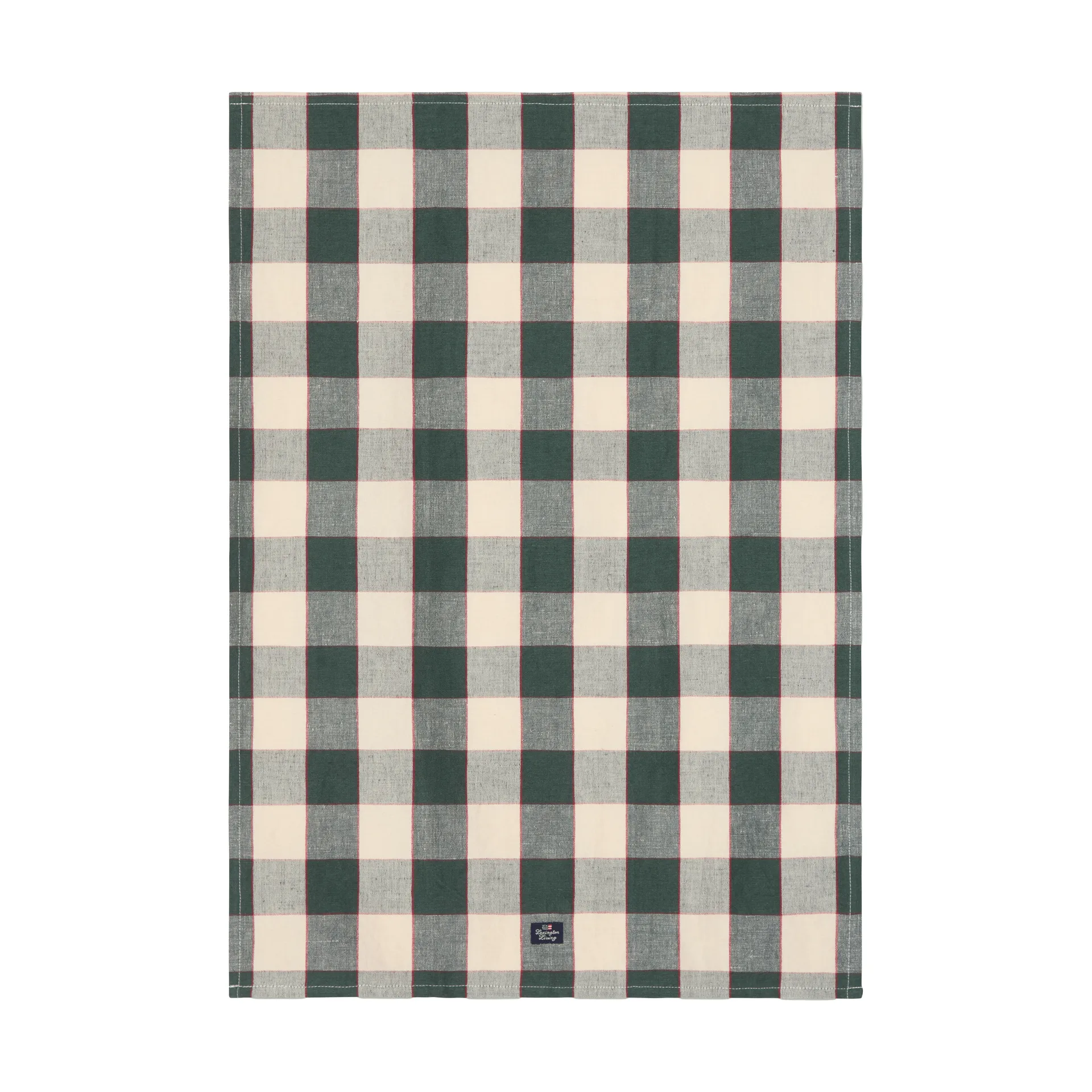 Strofinaccio da cucina a quadretti lino/cotone 50x70 cm, Green-light beige-rosso Lexington