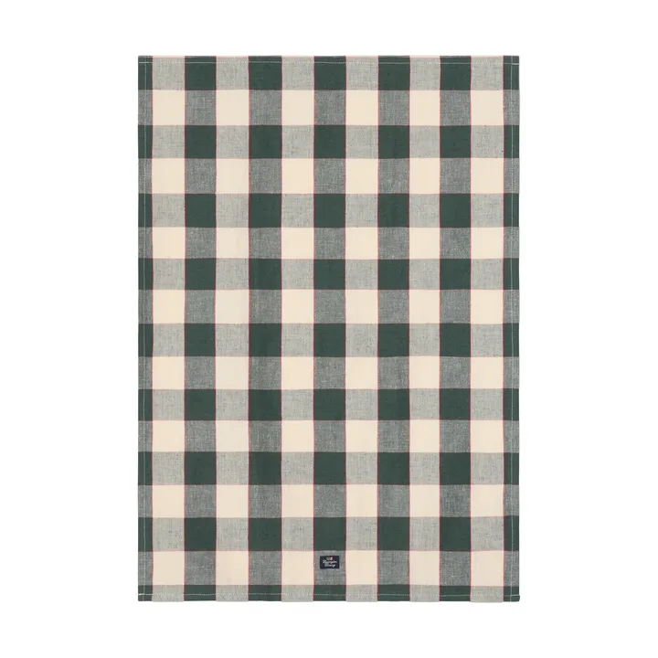 Strofinaccio da cucina a quadretti lino/cotone 50x70 cm - Green-light beige-rosso - Lexington
