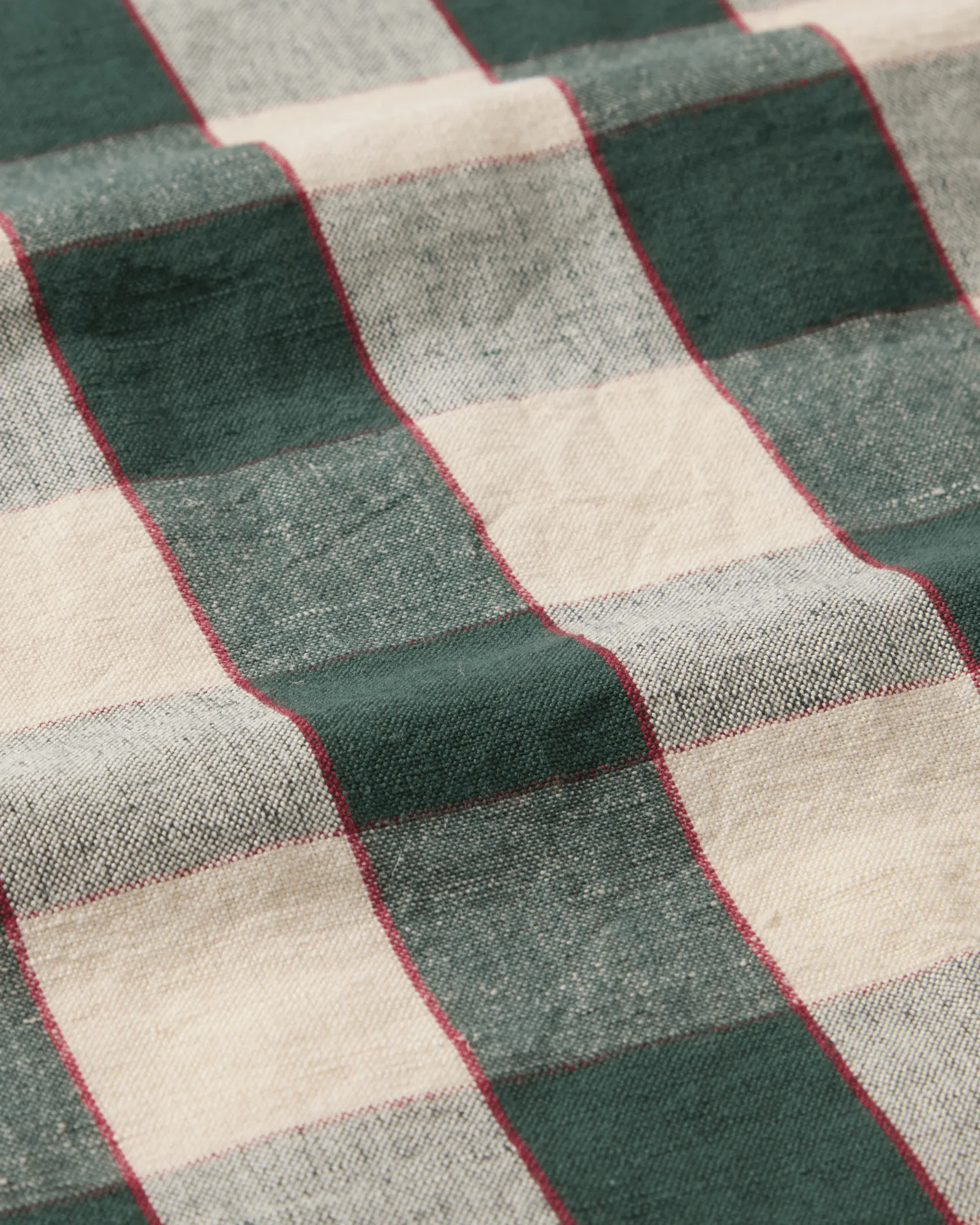 Strofinaccio da cucina a quadretti lino/cotone 50x70 cm, Green-light beige-rosso Lexington