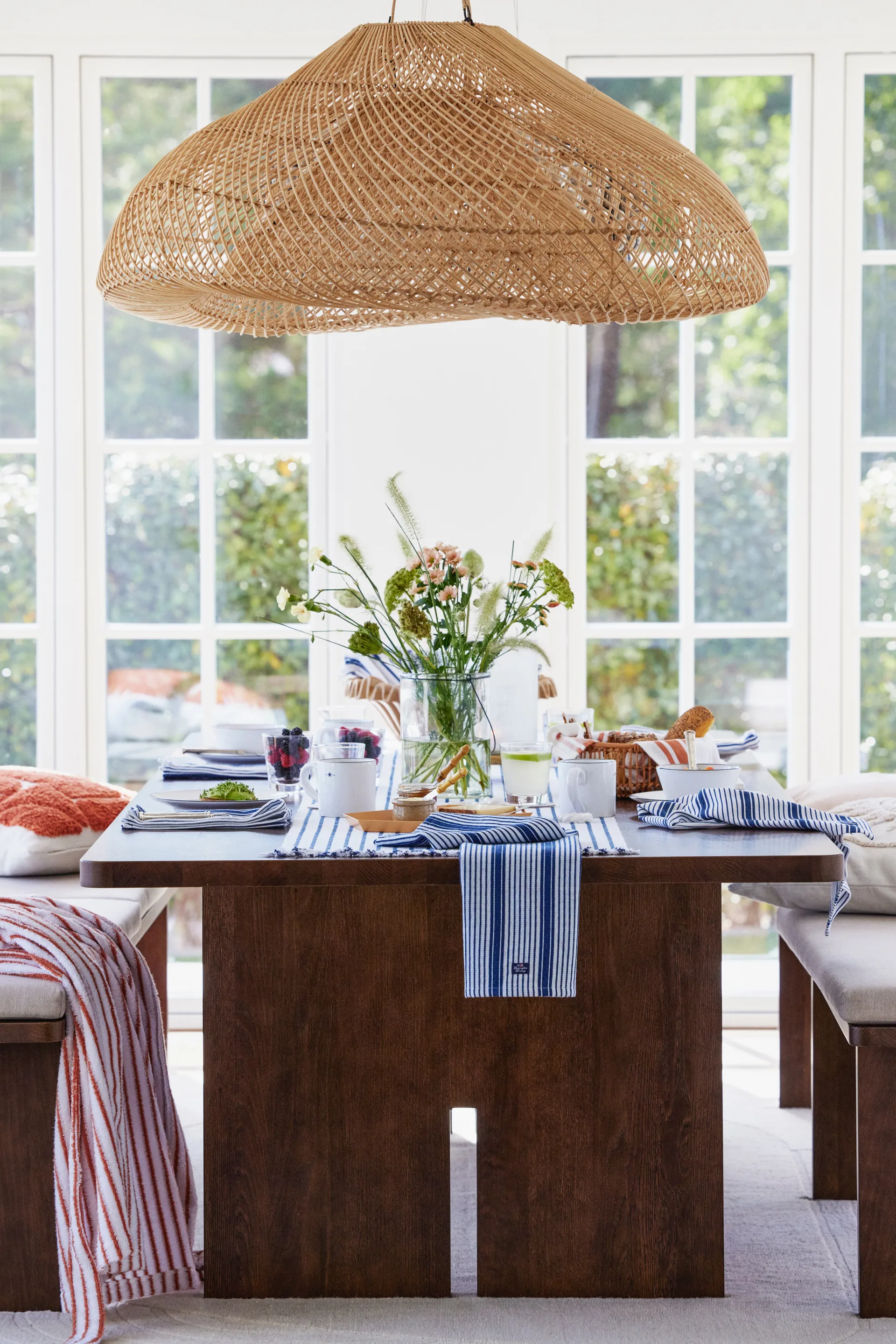 Strofinaccio da cucina in cotone Striped org 50x70 cm, Navy Lexington