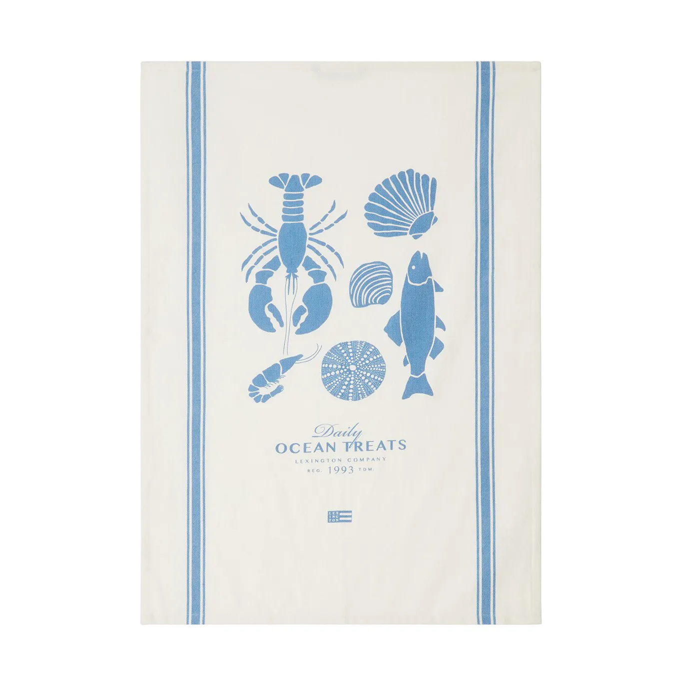 Strofinaccio in cotone con stampa delizie oceaniche 50x70 cm, Bianco Lexington