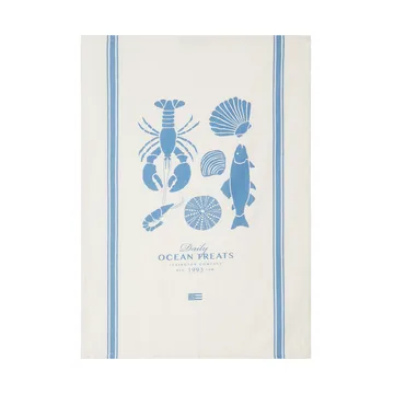 Strofinaccio in cotone con stampa delizie oceaniche 50x70 cm - Bianco - Lexington
