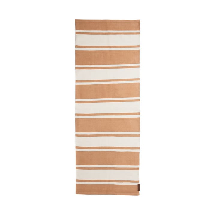 Tappeto corridoio in cotone a righe biologico 70x130 cm - Beige-bianco - Lexington