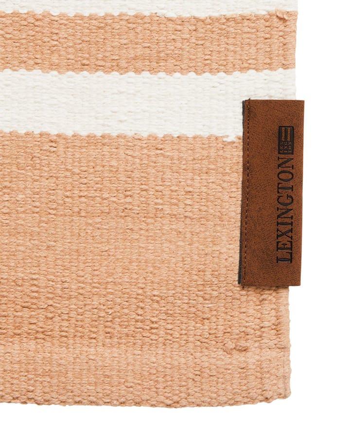 Tappeto corridoio in cotone a righe biologico 70x130 cm, Beige-bianco Lexington