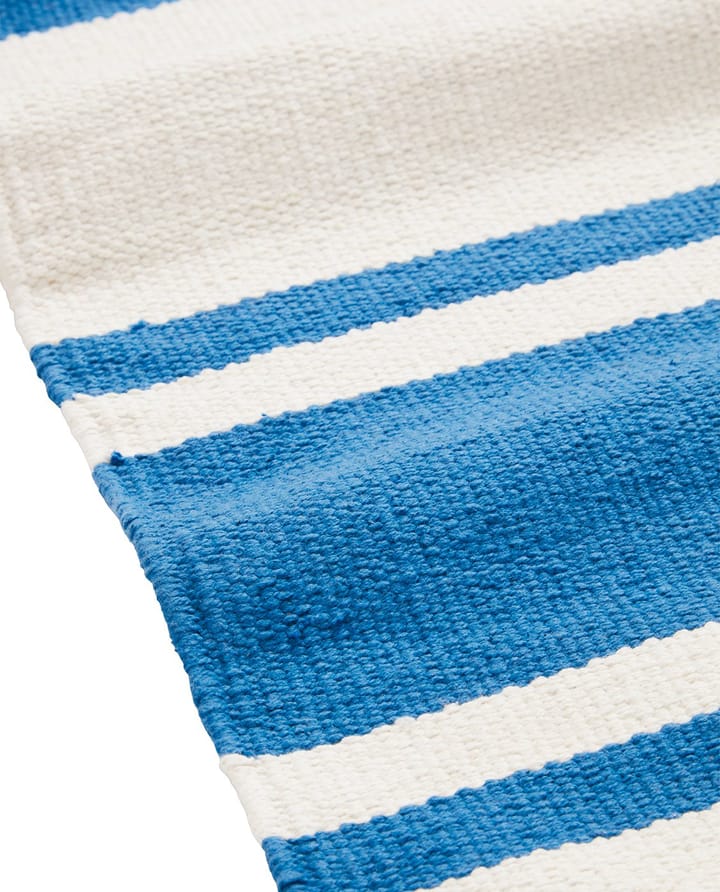 Tappeto corridoio in cotone a righe biologico 70x130 cm, Blu-bianco Lexington