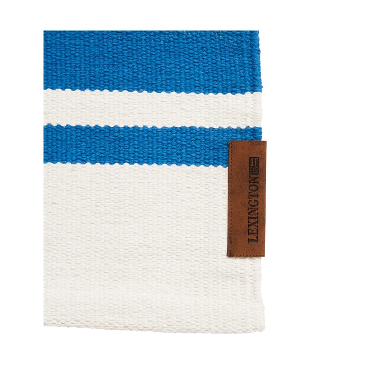 Tappeto corridoio in cotone a righe biologico 70x130 cm, Blu-bianco Lexington