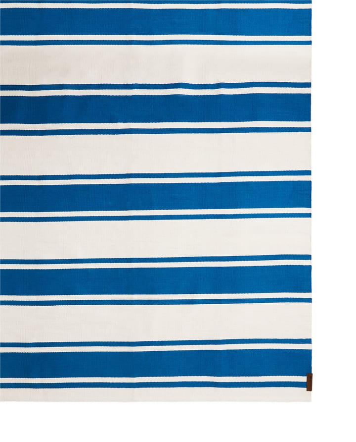 Tappeto corridoio in cotone a righe biologico 70x130 cm, Blu-bianco Lexington