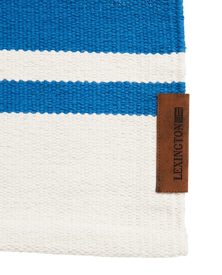 Tappeto corridoio in cotone a righe biologico 80x220 cm, Blu-bianco Lexington