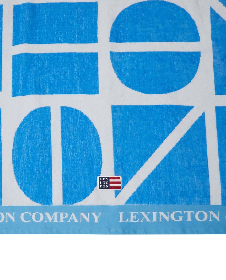 Telo da bagno Graphic Cotton Velour 100x180 cm - Blu - Lexington