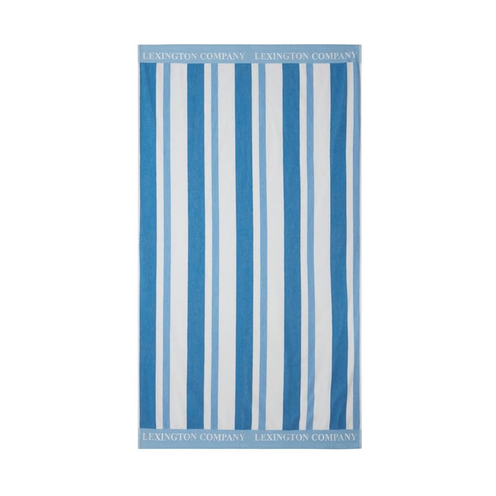 Telo da spiaggia Striped Cotton Terry 100x180 cm - Blu - Lexington