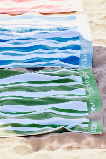 Telo da spiaggia Striped Cotton Terry 100x180 cm - Verde - Lexington
