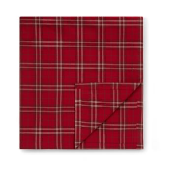Tovaglia a scacchi in cotone organico Oxford, 150x250 cm - Rosso, beige, verde - Lexington