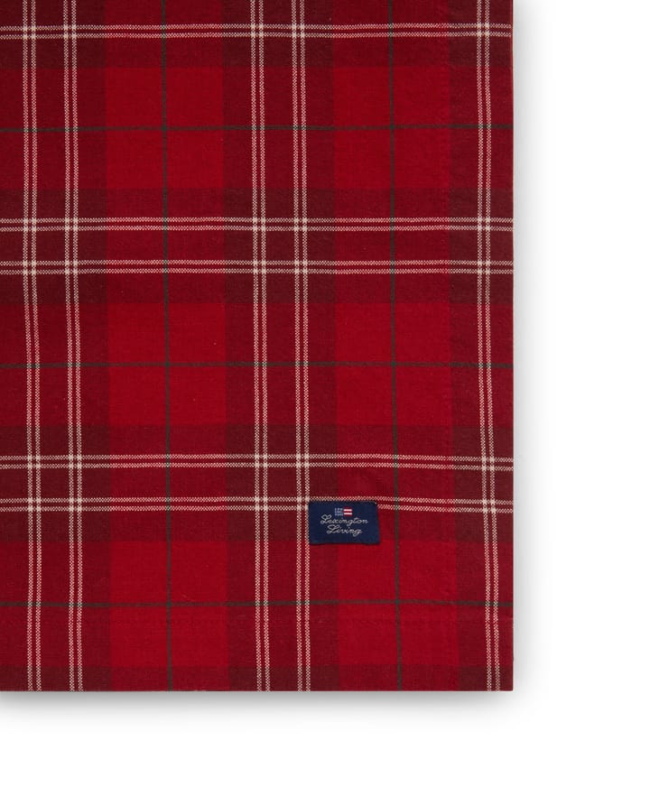 Tovaglia a scacchi in cotone organico Oxford, 150x250 cm, Rosso, beige, verde Lexington